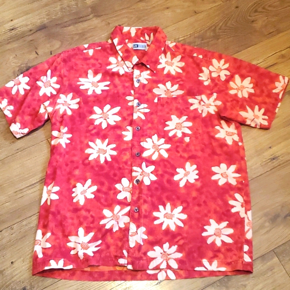 Untied silk floral print shirt